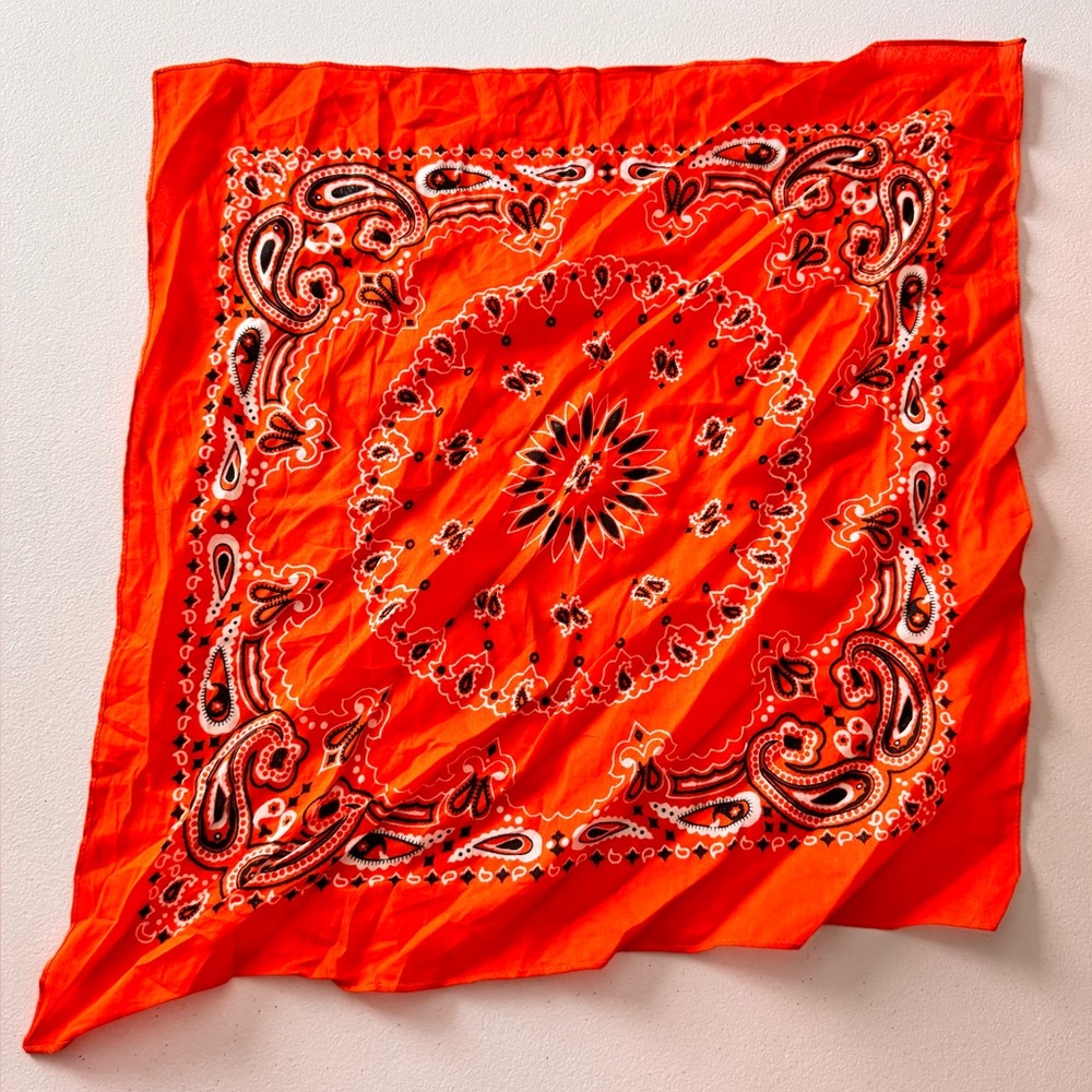 Orange Paisley Bandana